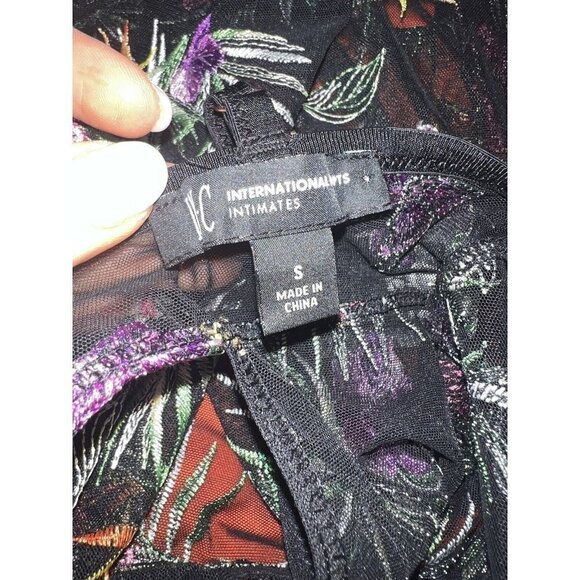 Inc Intimates Bodysuit Lingerie Top Embroidered Floral Butterflies Small NEW 1A - Picture 11 of 12